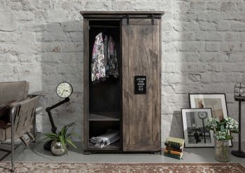 Schrank Mango 100x45x175 grau lackiert RAILWAY #214