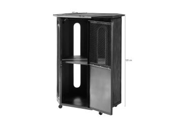 Vitrine Mango 76x60x120 grau lackiert RAILWAY #2330
