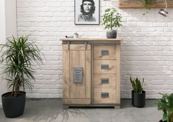 Kommode Mango 90x45x100 whitewash lackiert RAILWAY #303