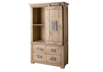 Schrank Mango 90x45x150 whitewash lackiert RAILWAY #313