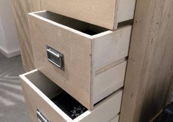 Schrank Mango 100x45x175 whitewash lackiert RAILWAY #314