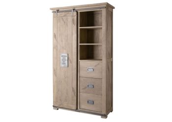 Schrank Mango 100x45x175 whitewash lackiert RAILWAY #314