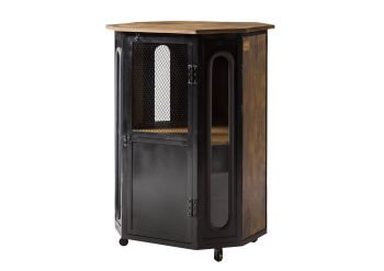 Vitrine Mango 76x60x120 braun lackiert RAILWAY #430
