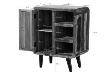 Kommode Altholz 70x44x90 mehrfarbig lackiert SIXTIES #103