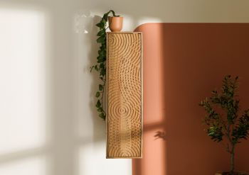 Hängeschrank Akazie 33x33x115 natur lackiert MARRAKESCH #120
