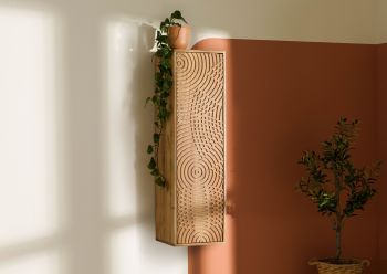 Hängeschrank Akazie 33x33x115 natur lackiert MARRAKESCH #120