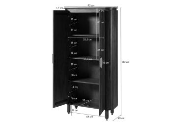 Schrank Mango 92x40x180 braun geölt KYOTO #116
