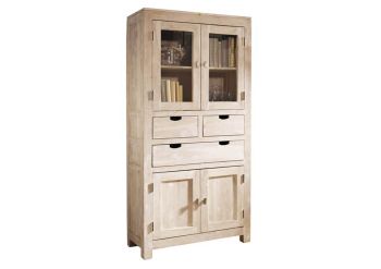 Schrank Akazie 90x40x180 white stone getüncht  NATURE WHITE #61