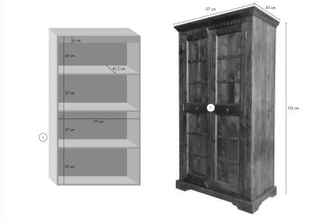 Schrank Akazie 97x50x176 honig lackiert OXFORD #0401