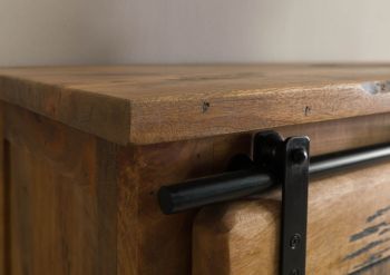 Schrank Mango / Altholz 90x45x150 natur lackiert RAILWAY LUX #115