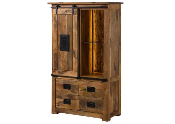 Schrank Mango / Altholz 90x45x150 natur lackiert RAILWAY LUX #115