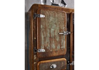 Vitrine Altholz 90x38x140 mehrfarbig lackiert FREEZY #34