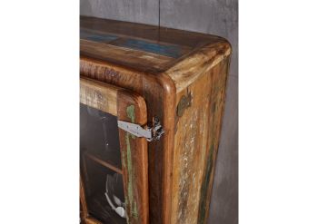 Vitrine Altholz 90x38x140 mehrfarbig lackiert FREEZY #34