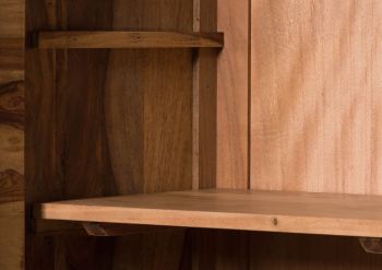 Waschmaschinenschrank Sheesham 64x26x193 natur sandgestrahlt MALMÖ 2 #250