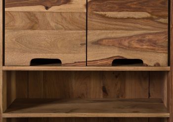 Waschmaschinenschrank Sheesham 64x26x193 natur sandgestrahlt MALMÖ 2 #250