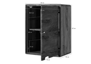 Hängeschrank Sheesham 50x35x65 natur sandgestrahlt MALMÖ 2 #275