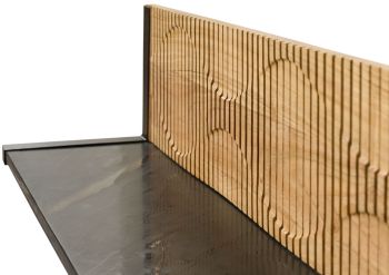 Wandregal Akazie 120x25x25 natur lackiert / Marmor schwarz LONDON #125