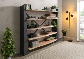 Standregal Akazie 200x40x178 natur lackiert NATURAL IDOL #110