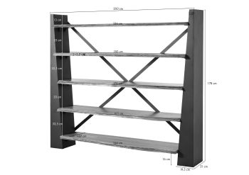 Standregal Akazie 200x40x178 natur lackiert NATURAL IDOL #110