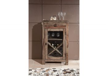Weinregal Sheesham 60x40x104  grau geölt NATURE GREY #94
