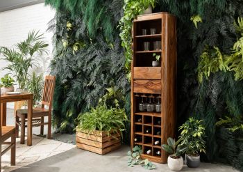 Weinregal Sheesham 50x36x180 walnuss gewachst TORONTO #249
