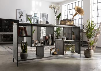 Regal Mango 183x40x90 grau lackiert HEAVY INDUSTRY #106