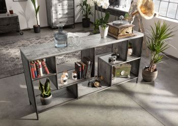 Regal Mango 183x40x90 grau lackiert HEAVY INDUSTRY #106