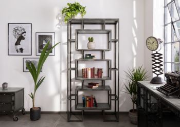 Regal Mango 100x40x202 grau lackiert HEAVY INDUSTRY #108