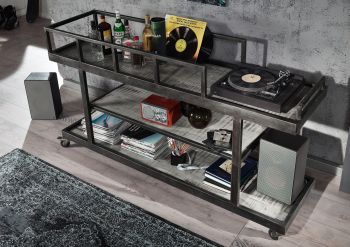 Regal Mango 180x50x106 grau lackiert HEAVY INDUSTRY #109