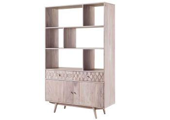Regal Akazie 115x42x185 weiß lackiert MOSAYK #204