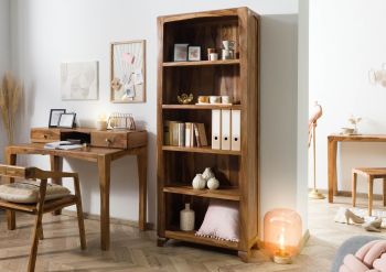 Standregal Sheesham 80x33x195 braun lackiert ANCONA #110