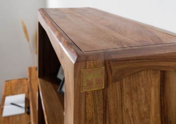 Standregal Sheesham 80x33x195 braun lackiert ANCONA #110