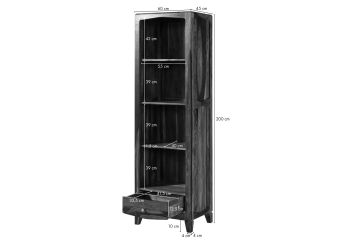 Standregal Sheesham 60x45x200 braun lackiert ANCONA #140