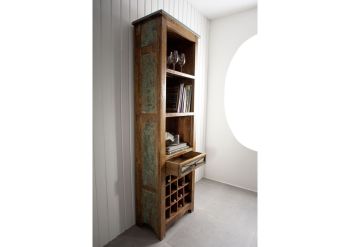 Weinregal Altholz 60x35x190 mehrfarbig lackiert NATURE OF SPIRIT #22