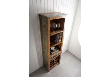 Weinregal Altholz 60x35x190 mehrfarbig lackiert NATURE OF SPIRIT #22
