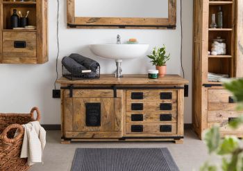 Unterschrank Mango 120x40x60 natur lackiert RAILWAY #177