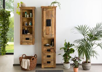 Hochschrank Mango 50x35x195 natur lackiert RAILWAY #179