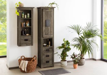 Hochschrank Mango 50x35x195 grau lackiert RAILWAY #279