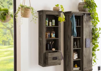Hängeschrank Mango 50x26x120 grau lackiert RAILWAY  #280