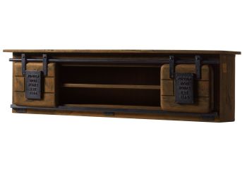 Wandregal Mango 130x25x35 braun lackiert RAILWAY #457