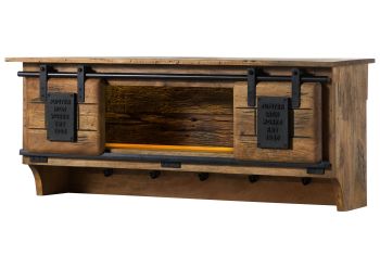 Wandregal Mango / Altholz 115x30x45 natur lackiert RAILWAY LUX #150