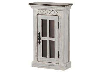 Hängeschrank Mango / Akazie 44x20x70 weiß gewachst CASTLE-ANTIK #113