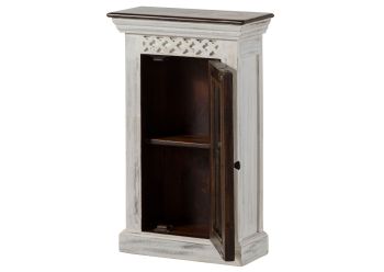 Hängeschrank Mango / Akazie 44x20x70 weiß gewachst CASTLE-ANTIK #113