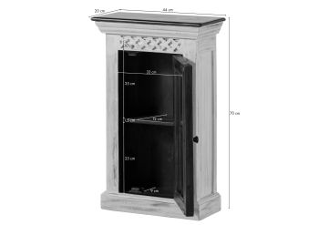 Hängeschrank Mango / Akazie 44x20x70 weiß gewachst CASTLE-ANTIK #113