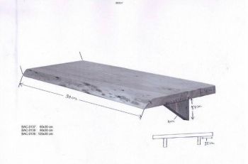 Wandregal Akazie 90x30x18 Natural Stone lackiert FREEFORM #138