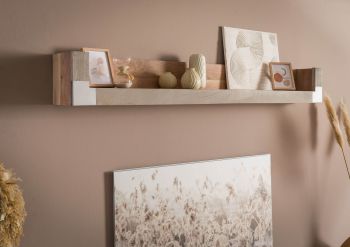 Wandregal Akazie 240x22x24 beige lackiert Amsterdam #124