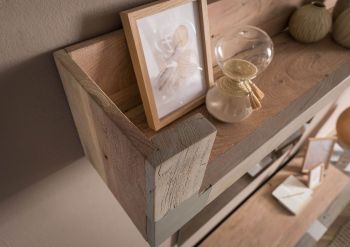 Wandregal Akazie 240x22x24 beige lackiert Amsterdam #124