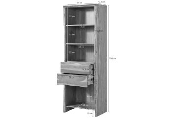 Regal Akazie 71x45x204 braun lackiert PURE ACACIA #211