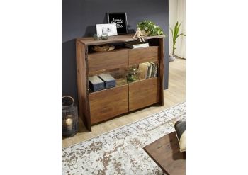 Highboard Akazie 131x45x147 braun lackiert PURE ACACIA #205