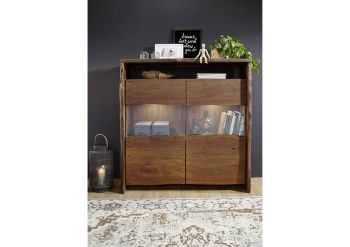Highboard Akazie 131x45x147 braun lackiert PURE ACACIA #205